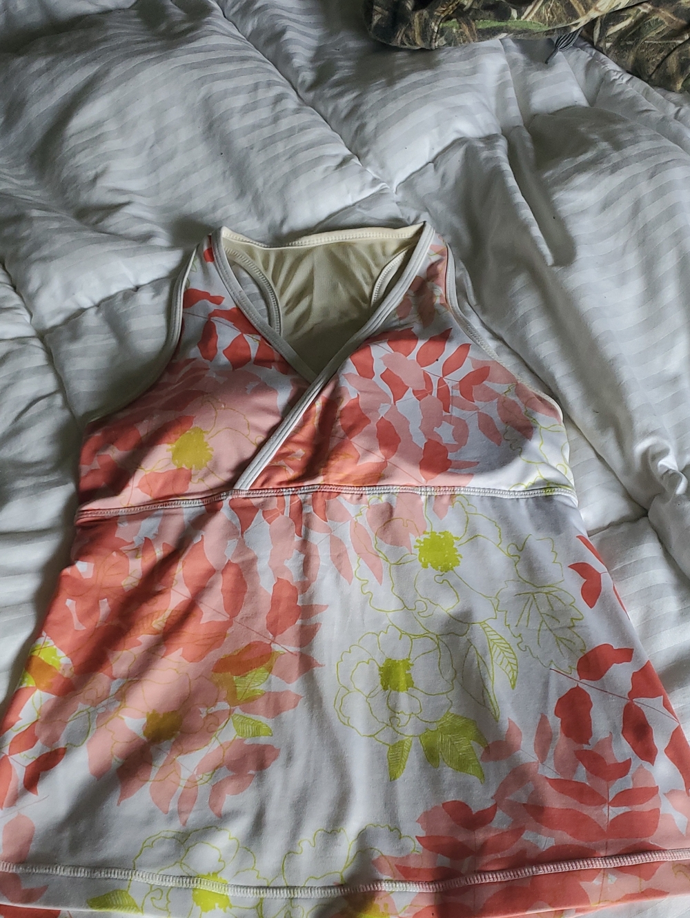 lululemon athletica Coral, Pink & Lemon Floral Tank